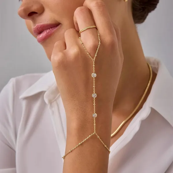 Gold_3_Diamond_Hand_Chain_For_Women